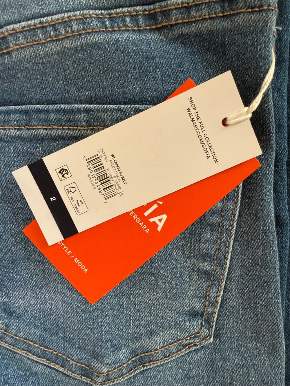 sofia by sofia vergara Blue Wide-Leg Cargo Jeans - Picture 4 of 4